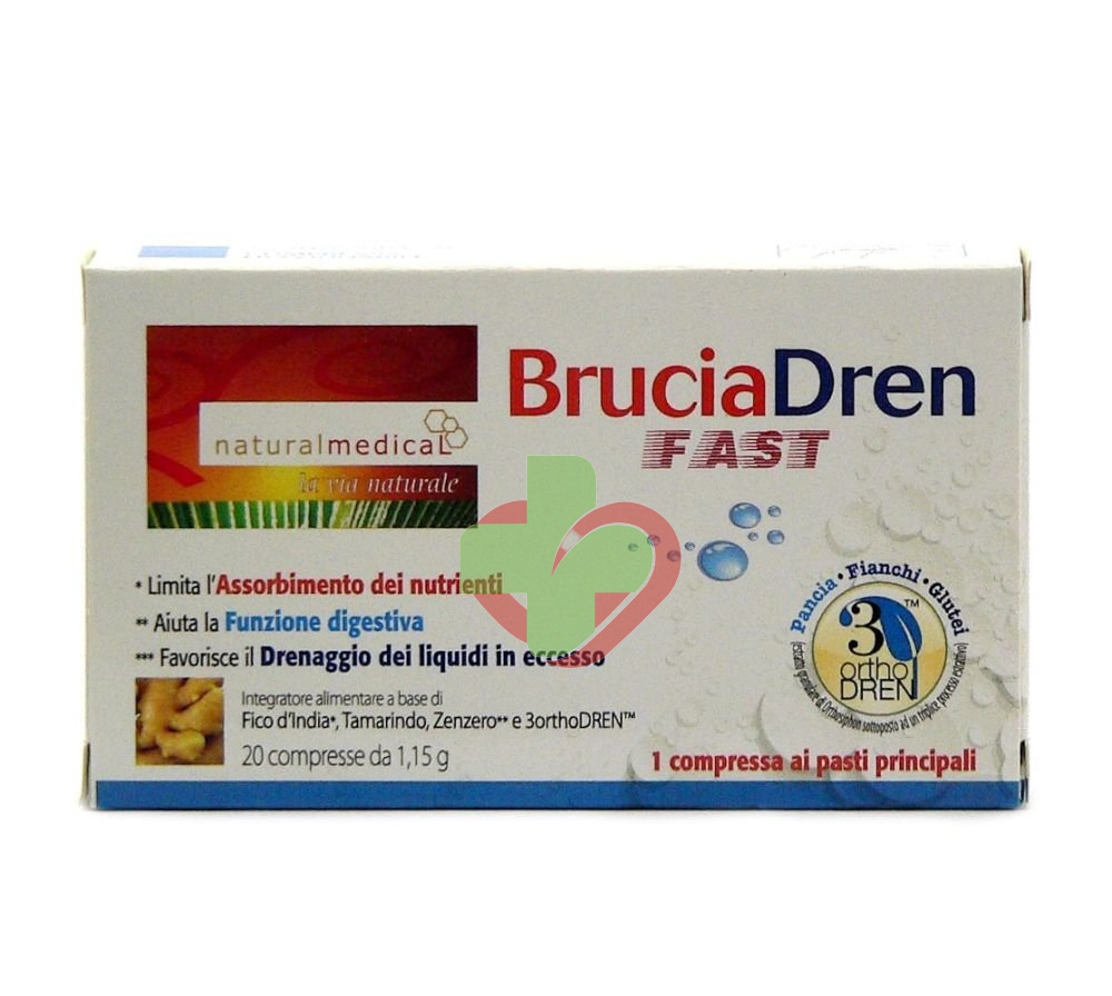 Fitopreparatori Italiani  Bruciadren Fast  Controllo del peso  20 Compresse