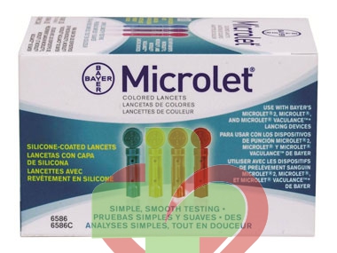 Bayer Diabete Linea Controllo Glicemia Microlet Lancets 25 Lancette Pungidito