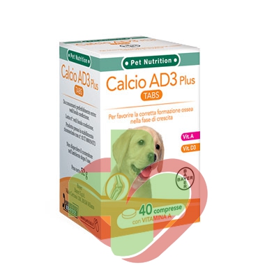 Bayer Pet Linea Animali Domestici Calcio AD3 Cani Integratore 40 Compresse