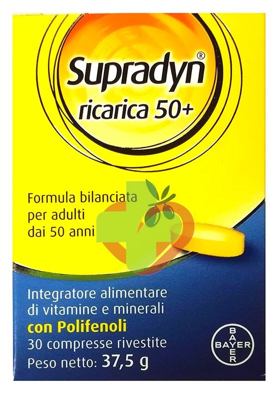Supradyn Linea Vitamine e Minerali Ricarica 50+ Over 50 Integratore 30 Compresse