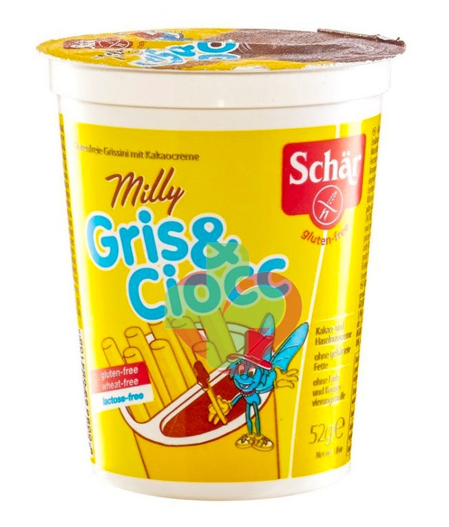 Schar Linea Dolci e Biscotti Milly Gris & Ciocc Snack Grissini e Cioccolato 52 g
