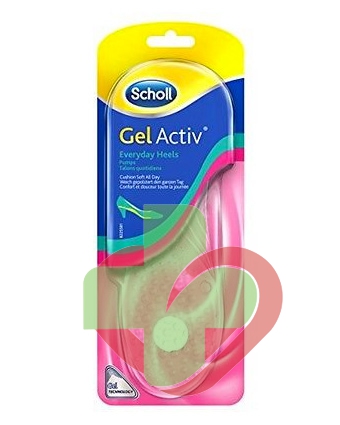 Scholl Linea Gel Activ Trattamento Dolore 2 Solette Morbido Gel per Tacchi Medi