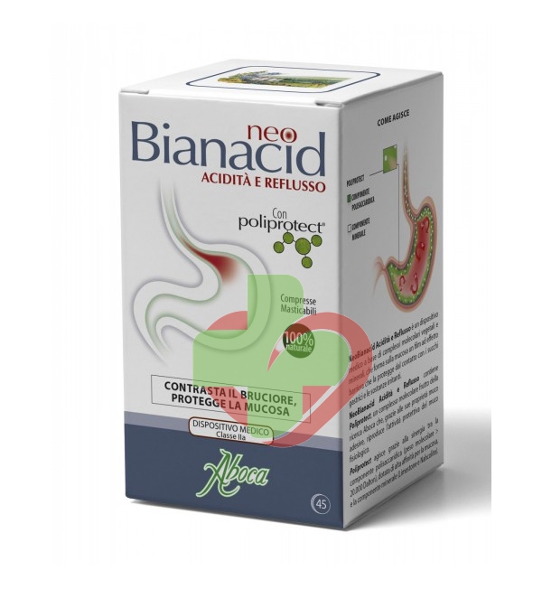 Aboca Linea Apparato Gastroenterico neo Bianacid Integratore 45 Compresse