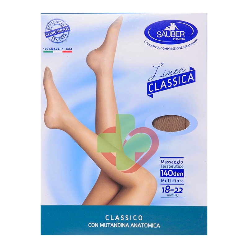 Sauber Linea Dispositivi Medici Classic Collant 140 Den 18-22mm tg III Beige
