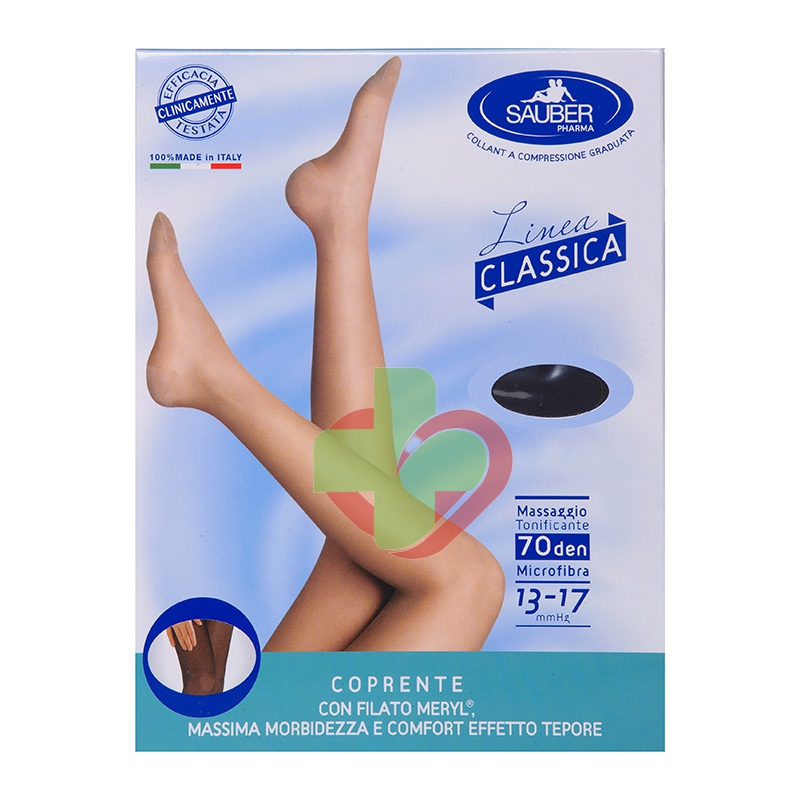 Sauber Linea Disp Med Classic Collant Coprente Liscio 70 Den 13-17mm tg 5 Nero