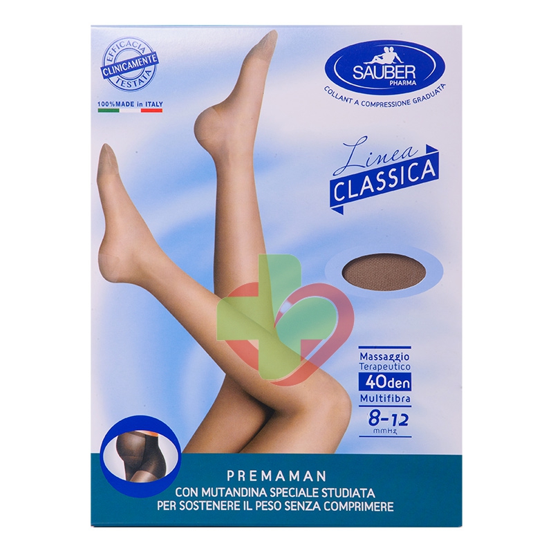 Sauber Linea Disp Med Classic Premaman Collant Liscio 40 Den 8-12mm tg 5 Glac