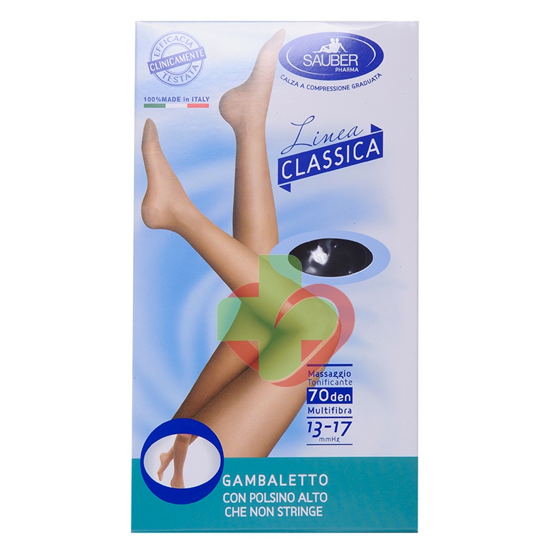 Sauber Linea Dispositivi Med Classic Gambaletto Liscio 70 Den 13-17mm tg 4 Beige