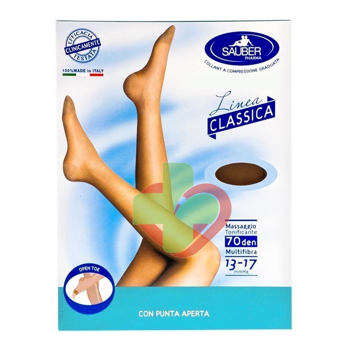 Sauber Linea Disp Med Classic Open Toe Gambaletto 70 Den 13-17mm tg 3 Medio