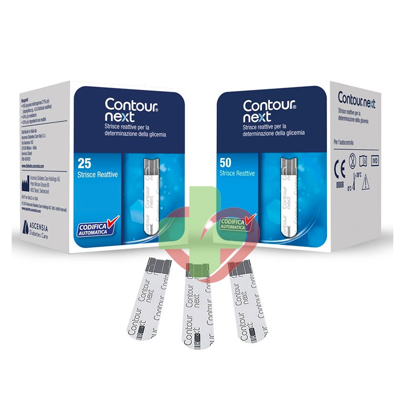 Ascensia Linea Controllo Glicemia Contour Next 25 Strisce Rilevatrici Plasma
