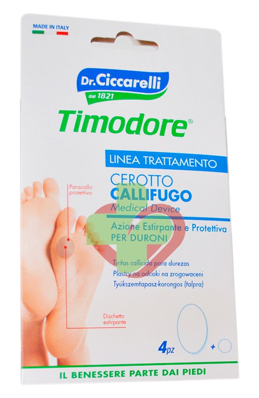 Dottor Ciccarelli Linea Timodore Piedi Cerotti Callifughi per Duroni 4 Pezzi