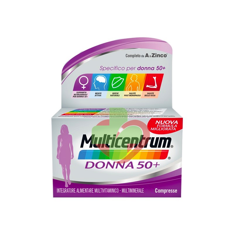 Multicentrum Linea Vitamine Minerali Donna 50+ Integratore 50+Anni 60 Compresse