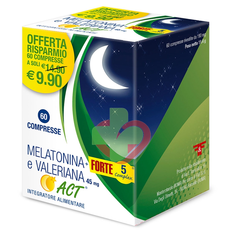 Linea Act Linea Sonno Melatonina Act Forte 5 Valeriana Integratore 60 Compresse